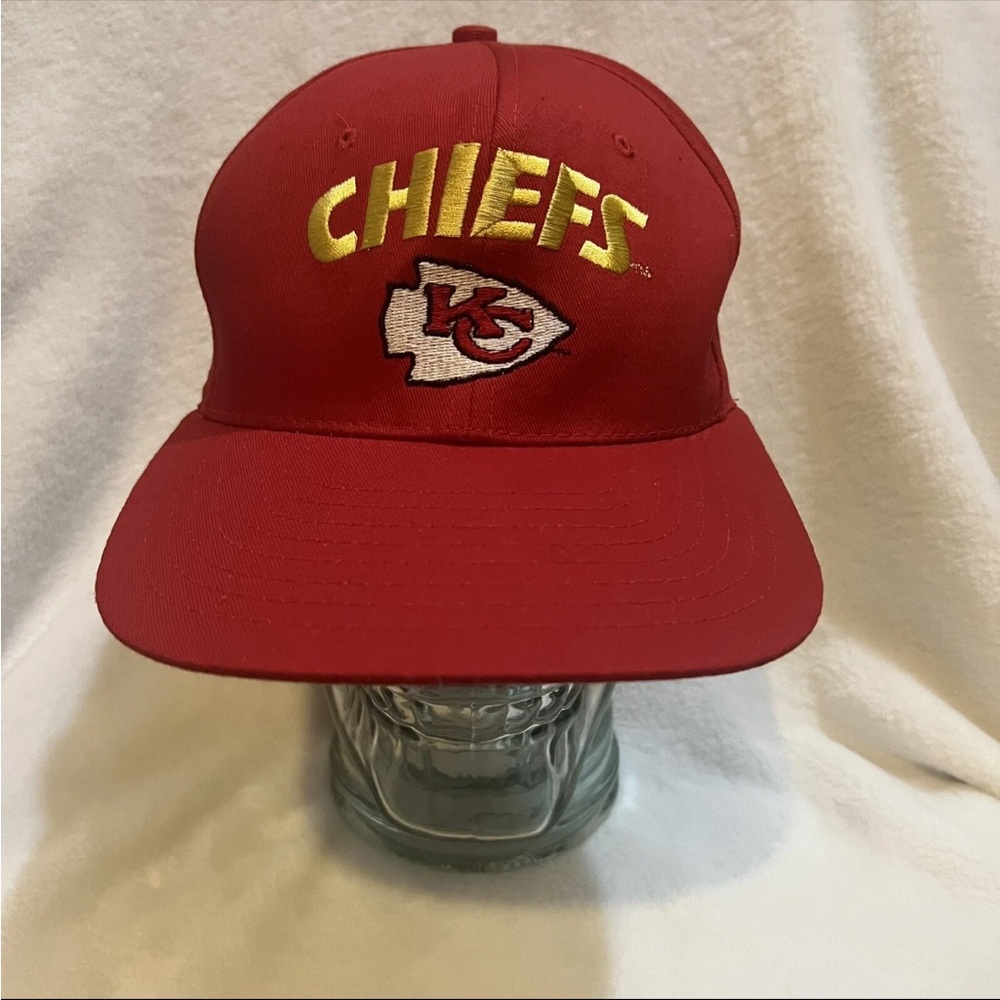 Vtg Kansas City Chiefs Team NFL AJD Red Snapback Hat 90’s Era